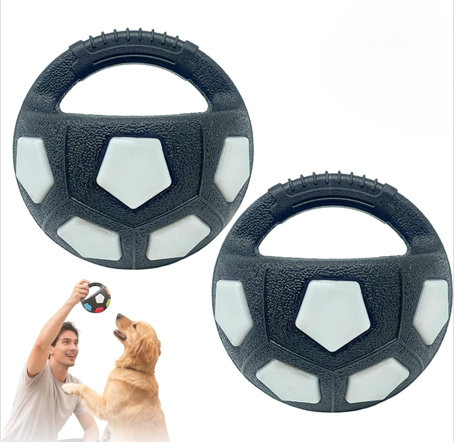 The Dog Calming Ball, 2026 New Interactive Dog Toys with Squeaker, Chewable Ball with Handle, for Small Medium Large Dogs Playing