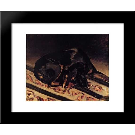 The Dog Rita Asleep 20x24 Framed Art Print by Frederic Bazille