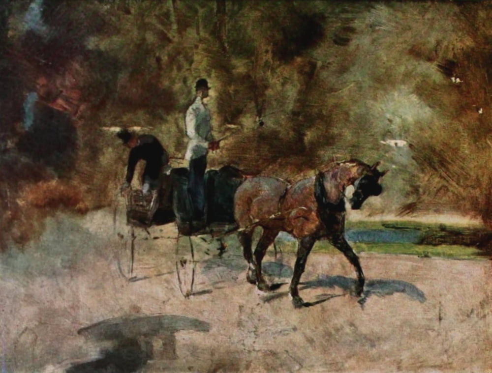 The Dog-cart Canvas Art - Henri de Toulouse-Lautrec (18 x 24)