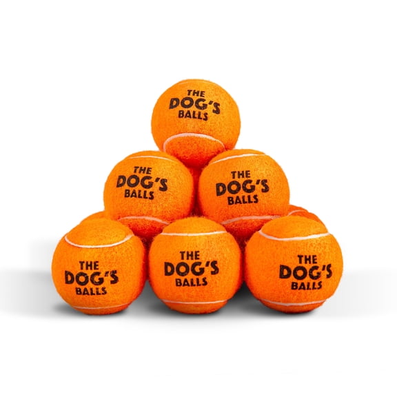 The Dog's Balls, Dog Tennis Balls, 12-Pack Orange, 2.5 Inches Diameter Dog Toy, Strong Dog & Puppy Ball for Training, Play, Exercise & Fetch