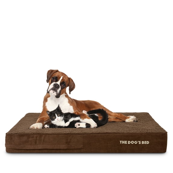 The Dog’s Bed Orthopedic Memory Foam Dog Bed, Brown Plush XL, Pain Relief for Arthritis, Hip & Elbow Dysplasia, Post Surgery, Lameness, Supportive, Calming, Waterproof Washable Cover