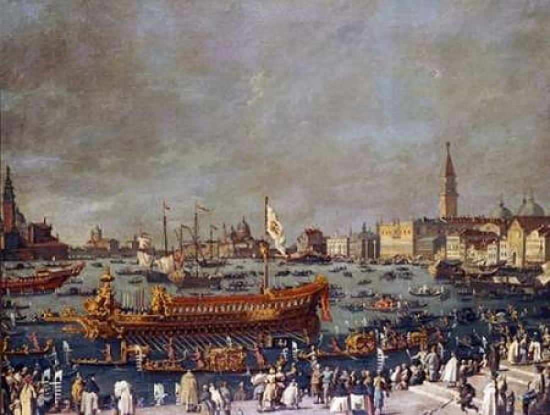 The Doge In The Bucintoro Canvas Art - Venetian School (18 x 24)