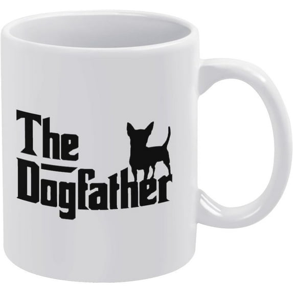 The Dogfather Chihuahua Mug For Men Dog Dad Owner Lover Mug Christmas White Elephant Gifts For Boss Coworkers Friends 11Oz White