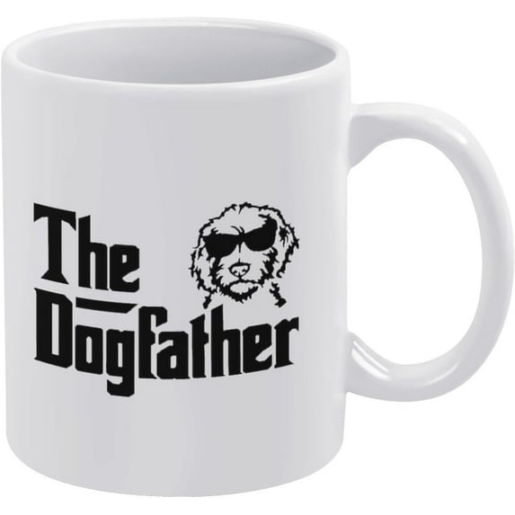 The Dogfather Large Coffee Mug Dog Dad Cup Dog Lover Ceramic Coffee Cup Birthday Gifts For Men Women 11Oz White