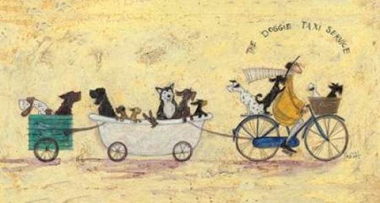 The Doggie Taxi Service Canvas Art - Sam Toft (24 x 36)