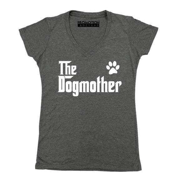 The Dogmother Dog Lovers Mother's Day Women's V-neck, 2XL, Heather Charcoal