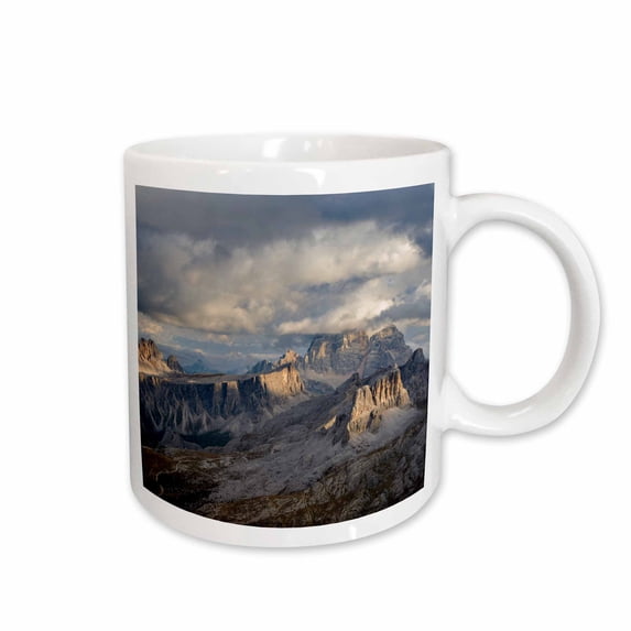 3drose, the Dolomites in the Veneto. Monte Pelmo, Croda Da Lago, Averau, Italy, 15oz Mug