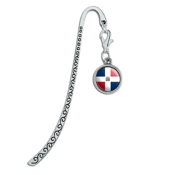 The Dominican Republic National Country Flag Metal Bookmark Page Marker with Charm