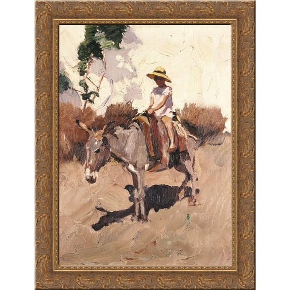 The Donkey 24x18 Gold Ornate Wood Framed Canvas Art by Nikolaos Lytras