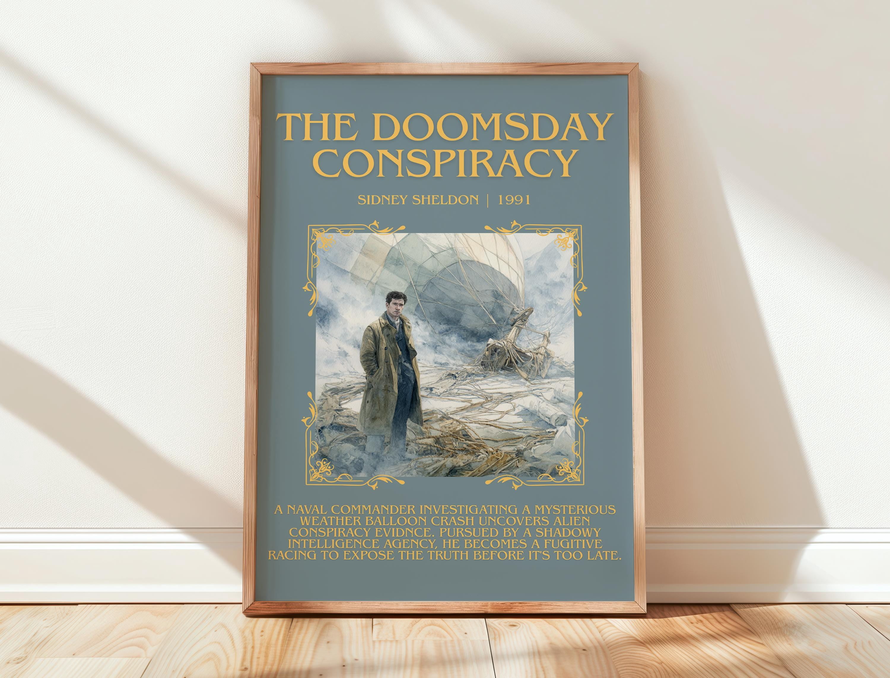 Sheldon Bakery The Doomsday Conspiracy By Sidney Sheldon Book Thriller Literary Poster ...