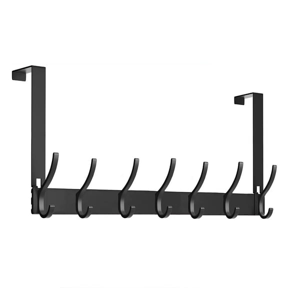 Over The Door Hooks, Hook Behind the Door,  Over the Door Hanger, Door Towel Rack, Bathroom Accessories hooks, Door Hanger with 7 Hooks for Bathroom, Bedroom, Dorm, Hanging Towels, Coats, Robes, Hats