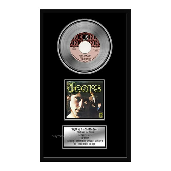 The Doors Collectible Framed Light My Fire 45 Single Award 12x22