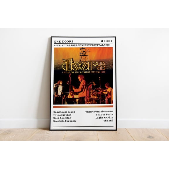 The Doors - Isle Of Wight 1970 Concert : Rock Music Album Cover #548, Unframed Canvas Size 8x12