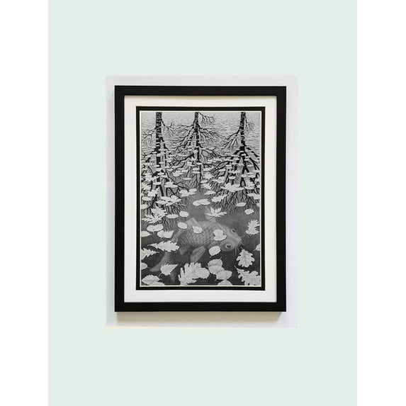 MC Escher Art Print Koi Pond Custom Framed
