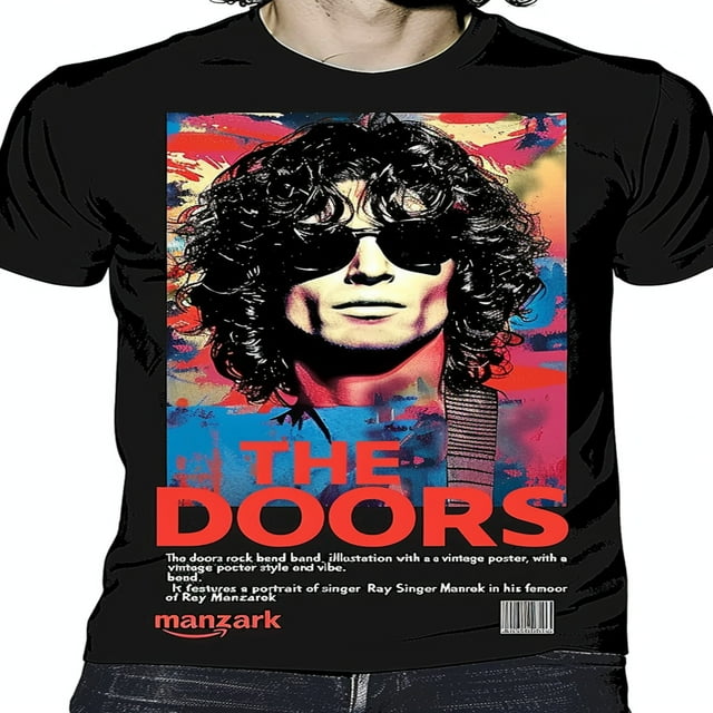 The Doors Rock Band Vintage Poster Style TShirt with Jim Morrison and