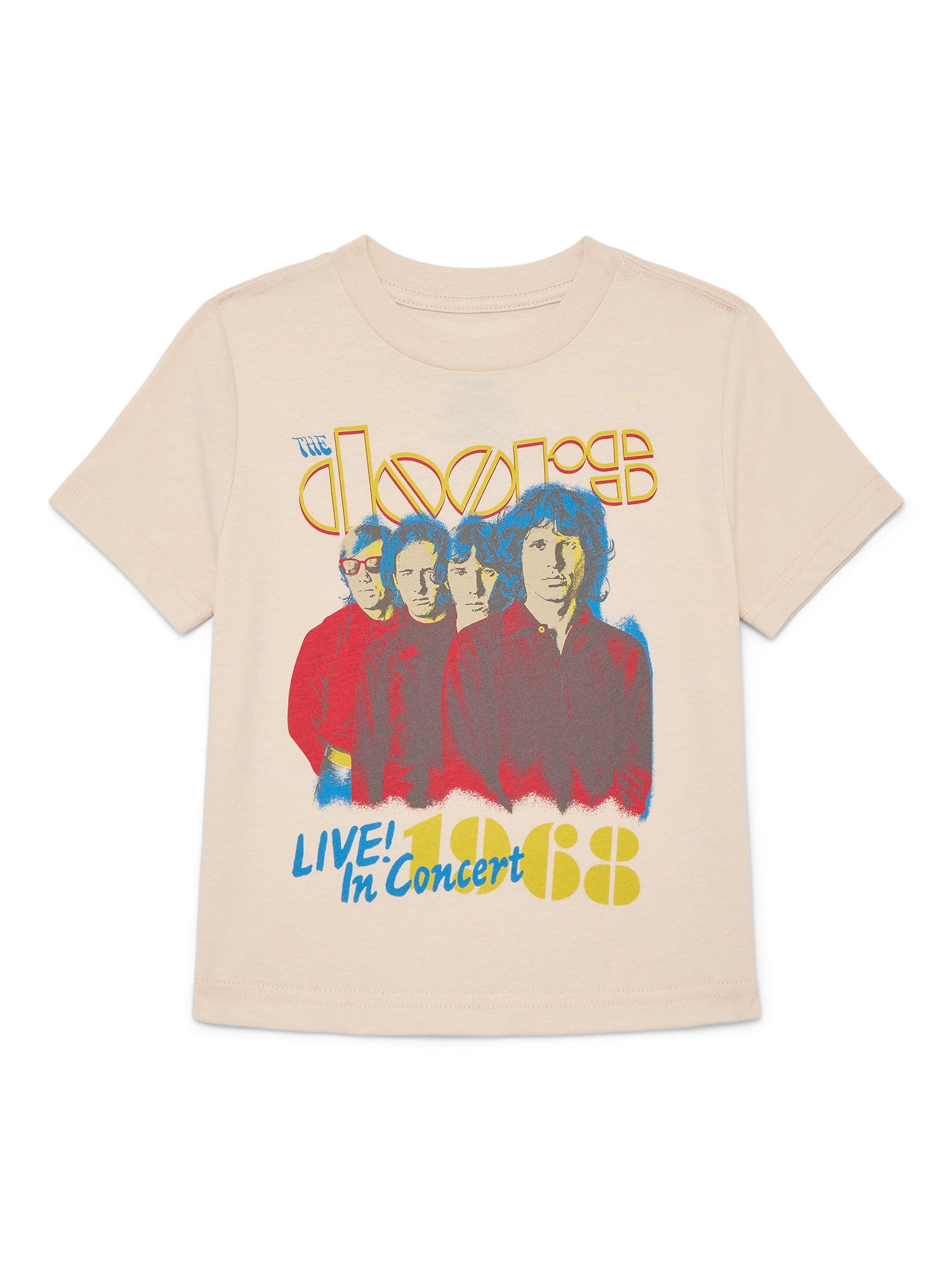 The Doors Tour Toddler Boys or Girls Crewneck Tee with Short Sleeves, Sizes 12M-5T