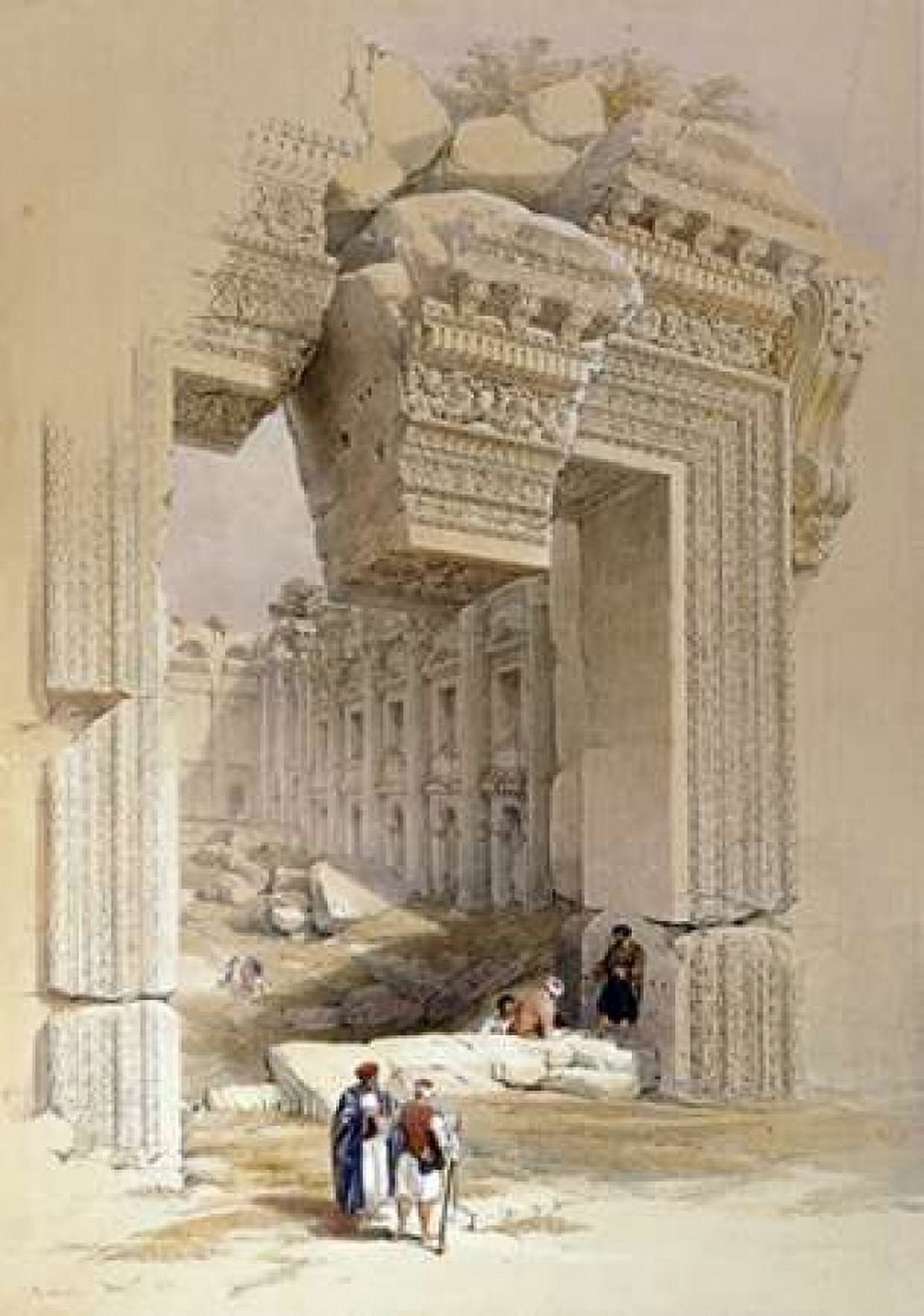 The Doorway of The Temple of Bacchus Canvas Art - Louis Hague (20 x 28)