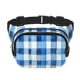 thumbnail image 1 of The Double-Layer Waist Bag Features A 6.3×9.1×2.8in Nylon Zipper And A Pull With A Zipper Compartment Cornflowerblue Checked Hand-Drawn Sketch_1, 1 of 8