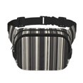 thumbnail image 1 of The Double-Layer Waist Bag Features A 6.3×9.1×2.8in Nylon Zipper And A Pull With A Zipper Compartment Pale Violet Grey Stripe_1, 1 of 8