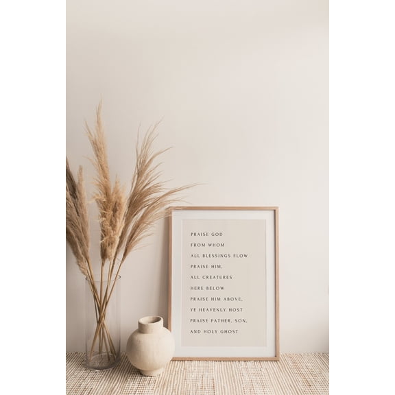 The Doxology, Christian Hymn Print, Typography Bible Verse Wall Art, Worship Song Lyric Quote, Modern Scripture Sign