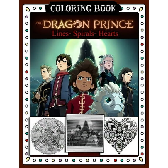 The Dragon Drince Lines Spirals Hearts Coloring Book (Paperback)
