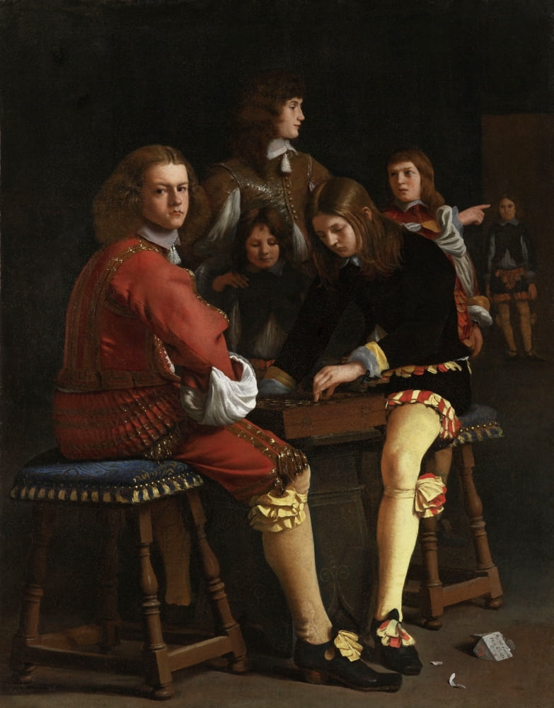 The Draughts Players Canvas Art - (24 x 36)