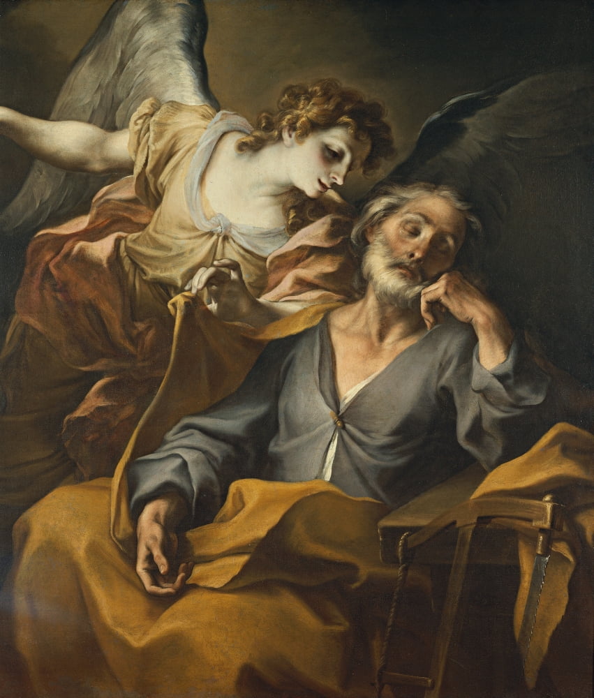 The Dream Of Saint Joseph Canvas Art - (18 x 24)