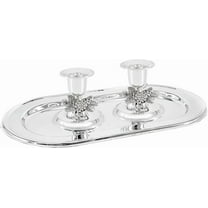 The Dreidel Company Shabbat Candlesticks Candle Holders Silver Plated, 2 Candlesticks Set (4 Sets)