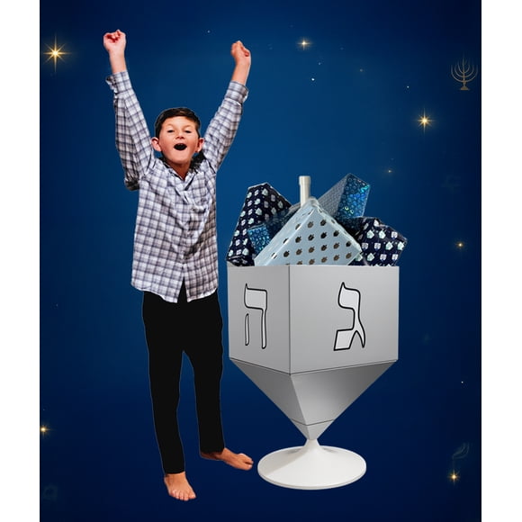 The Dreidel Cradle - Life Size Hanukkah Gift Holder and Holiday Decoration (3.5 ft Tall)