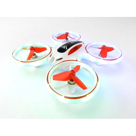 The Drone Zone Mini LED Voyager Explorer Quadcopter Night Flyer For Beginners - Red