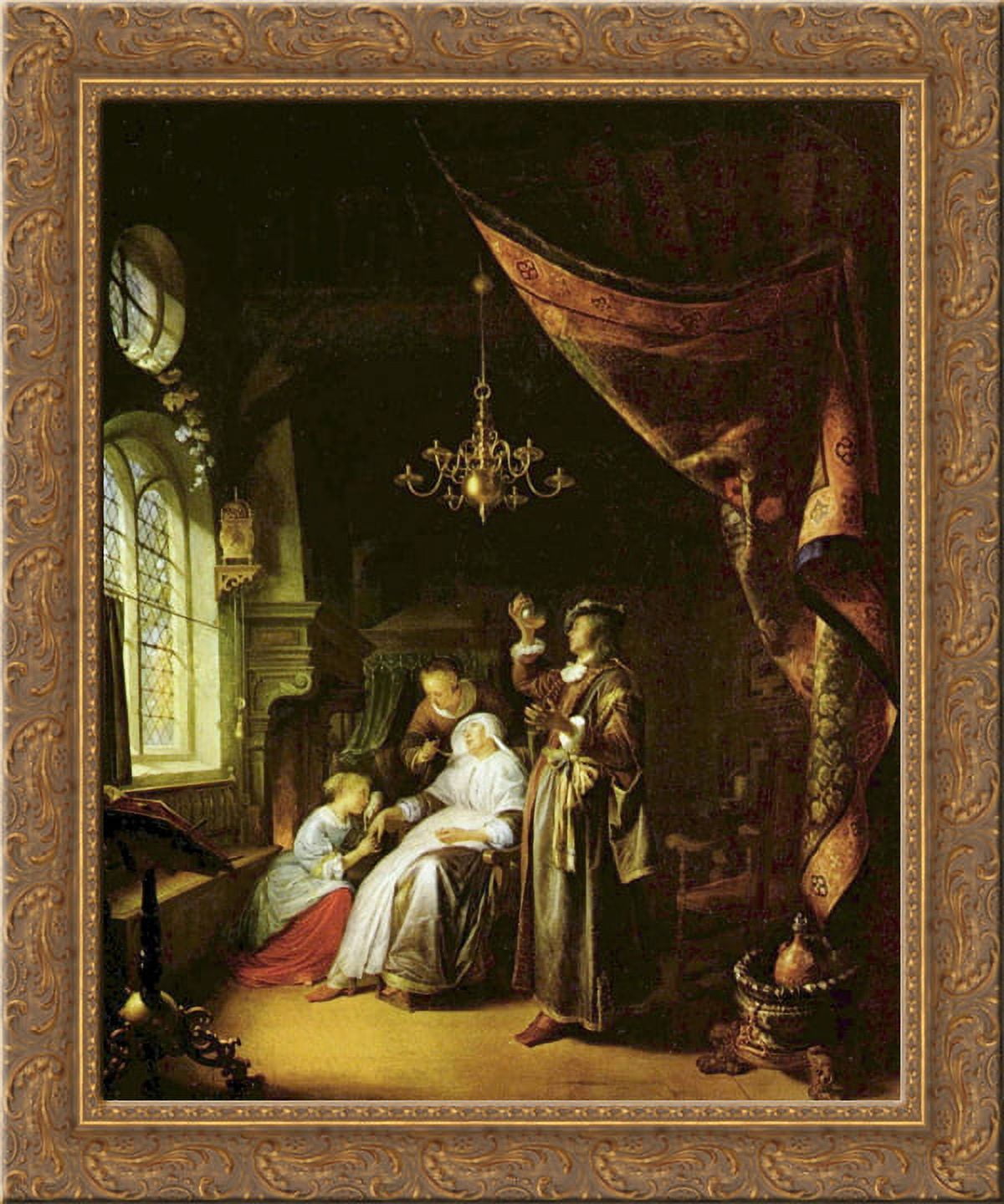 The Dropsical Woman 24x20 Gold Ornate Wood Framed Canvas Art by Gerrit Dou  - Walmart.com, image size:1200x1440
