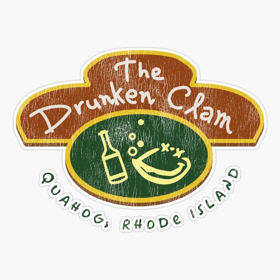 The Drunken Clam Worn Out Lts Sticker
