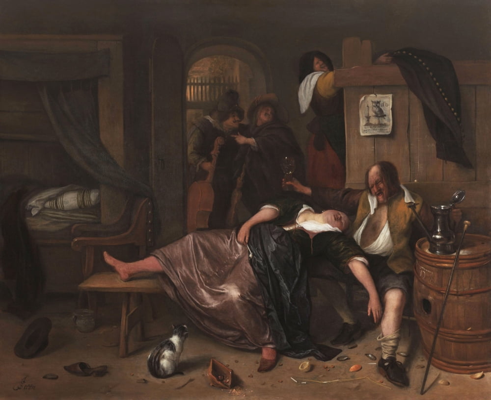 The Drunken Couple Canvas Art - (36 x 24)