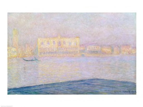 The Ducal Palace from San Giorgio 1908 Canvas Art - Claude Monet (24 x 18)