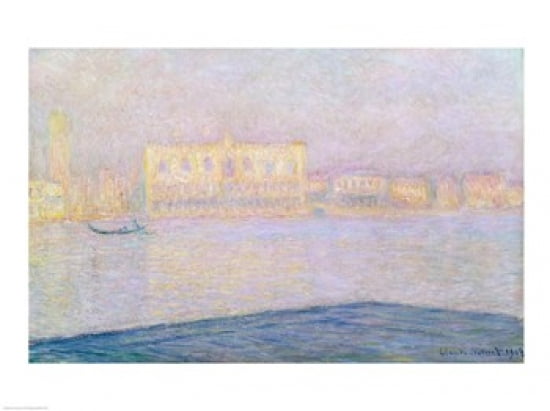 The Ducal Palace from San Giorgio 1908 Canvas Art - Claude Monet (36 x 24)
