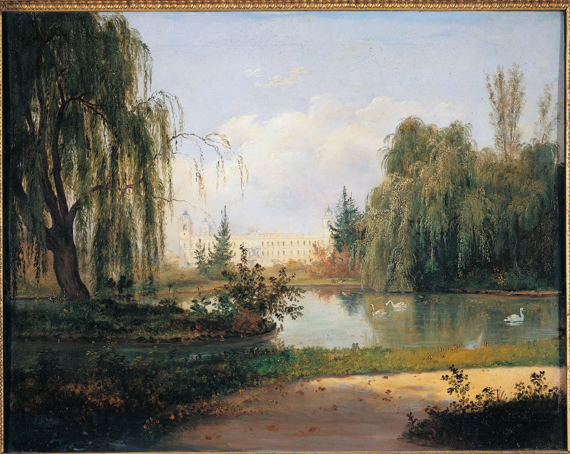 The Ducal Park Of Colorno With A View Of The Pond Canvas Art - (36 x 24)