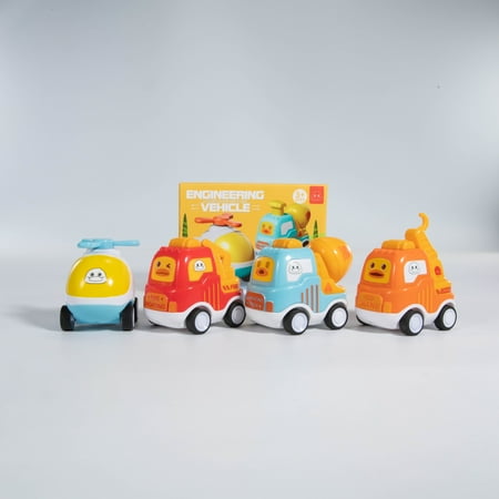The Duck Pattern Toy Vechiles, 4 Car Toy for Kids, Pressing and Go