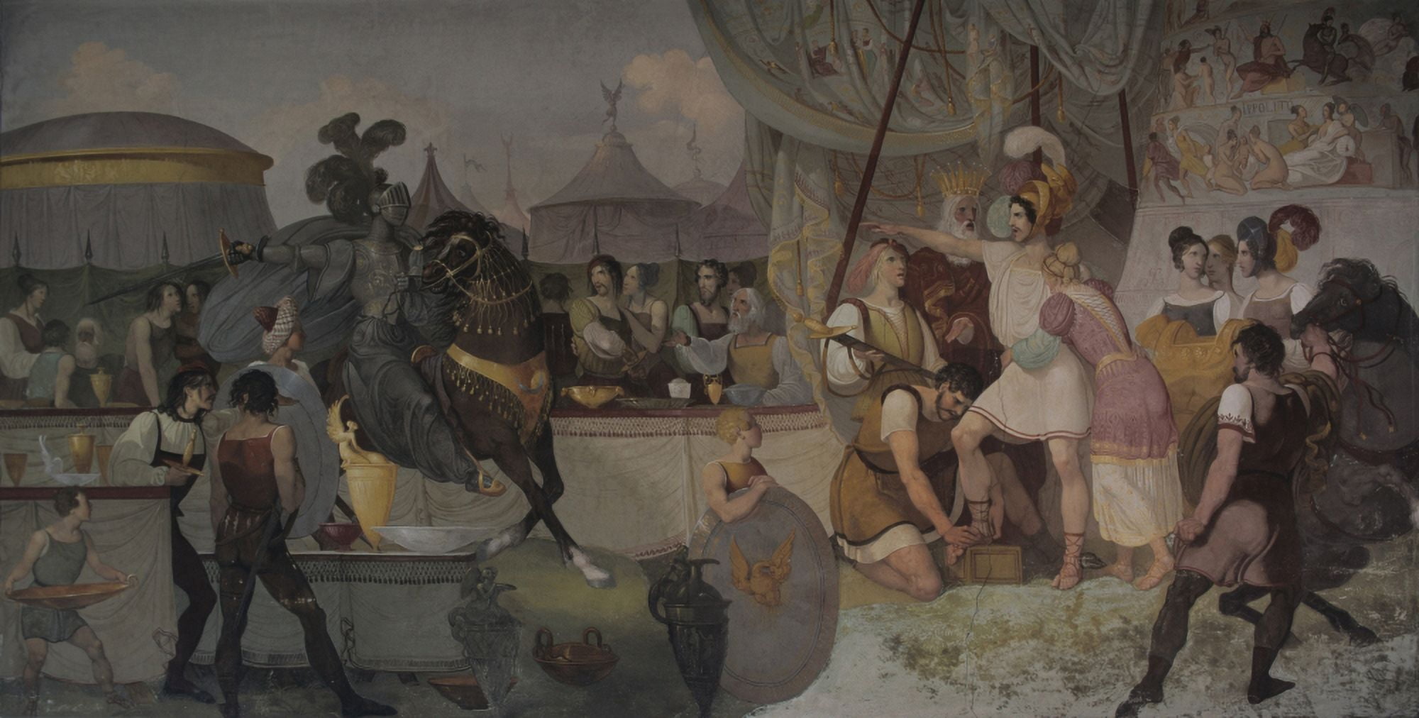 The Duel Between Ruggero And Rodomonte Canvas Art - (24 x 18)