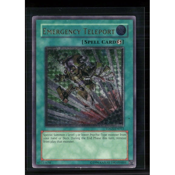 The Duelist Genesis Emergency Teleport Ultimate Rare 1st Edition Spell Card