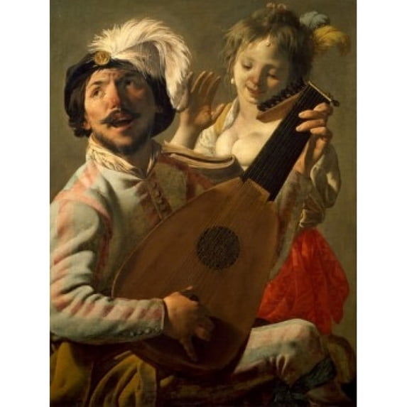 The Duet by Hendrick ter Brugghen oil on canvas 1628 France Paris Musee du Louvre Print