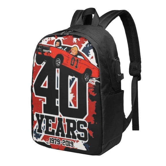 The Dukes Of Hazzard 40 Years 1979 2019 Backpack Fashion Travel Backpack Laptop Backpack 17 Inch External Usb Interface Headphone Line Interface