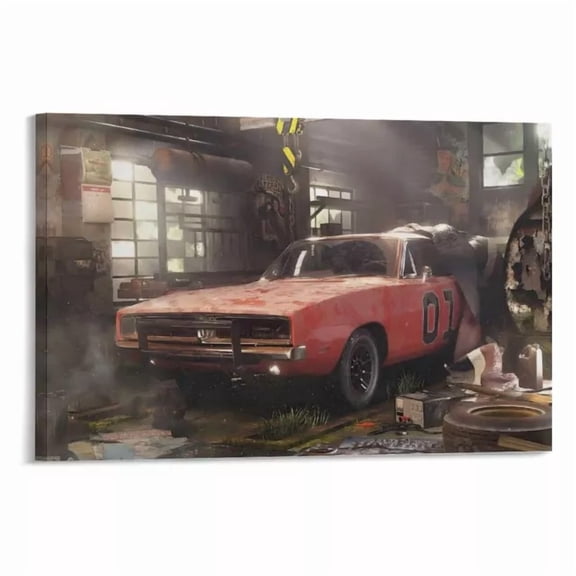 The Dukes Of Hazzartd General Lee 01 Cart Poster Art Print Home Decor