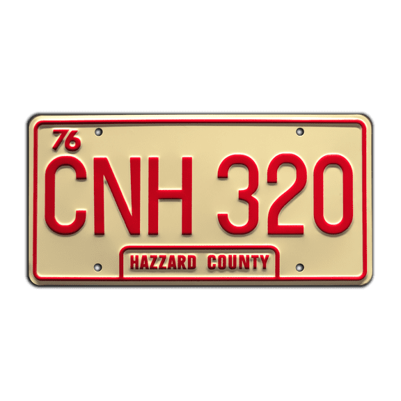 The Dukes of Hazzard | General Lee | CNH 320 | Metal Stamped Replica Prop License Plate