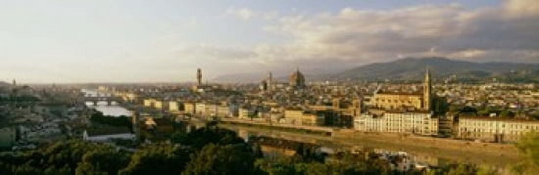 The Duomo & Arno River Florence Italy Canvas Art - Panoramic Images (18 x 6)