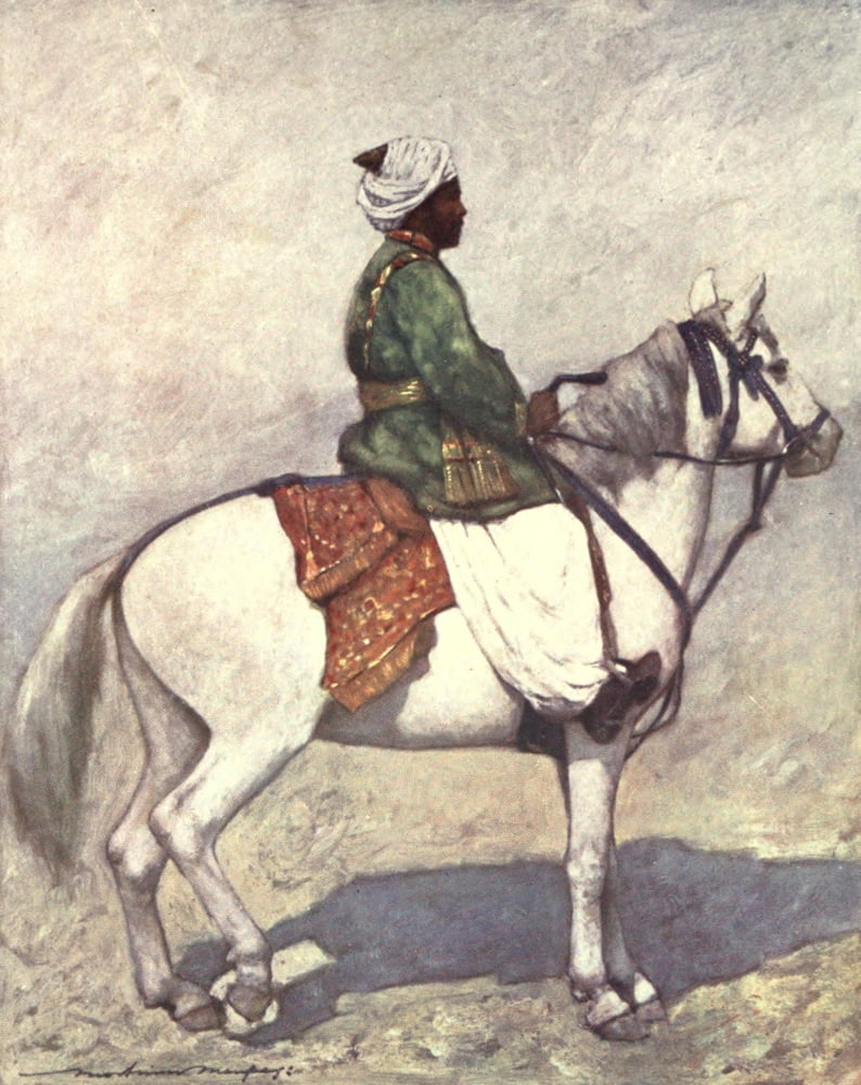The Durbar 1903 A Pathan horseman Canvas Art - Mortimer Menpes (18 x 24)