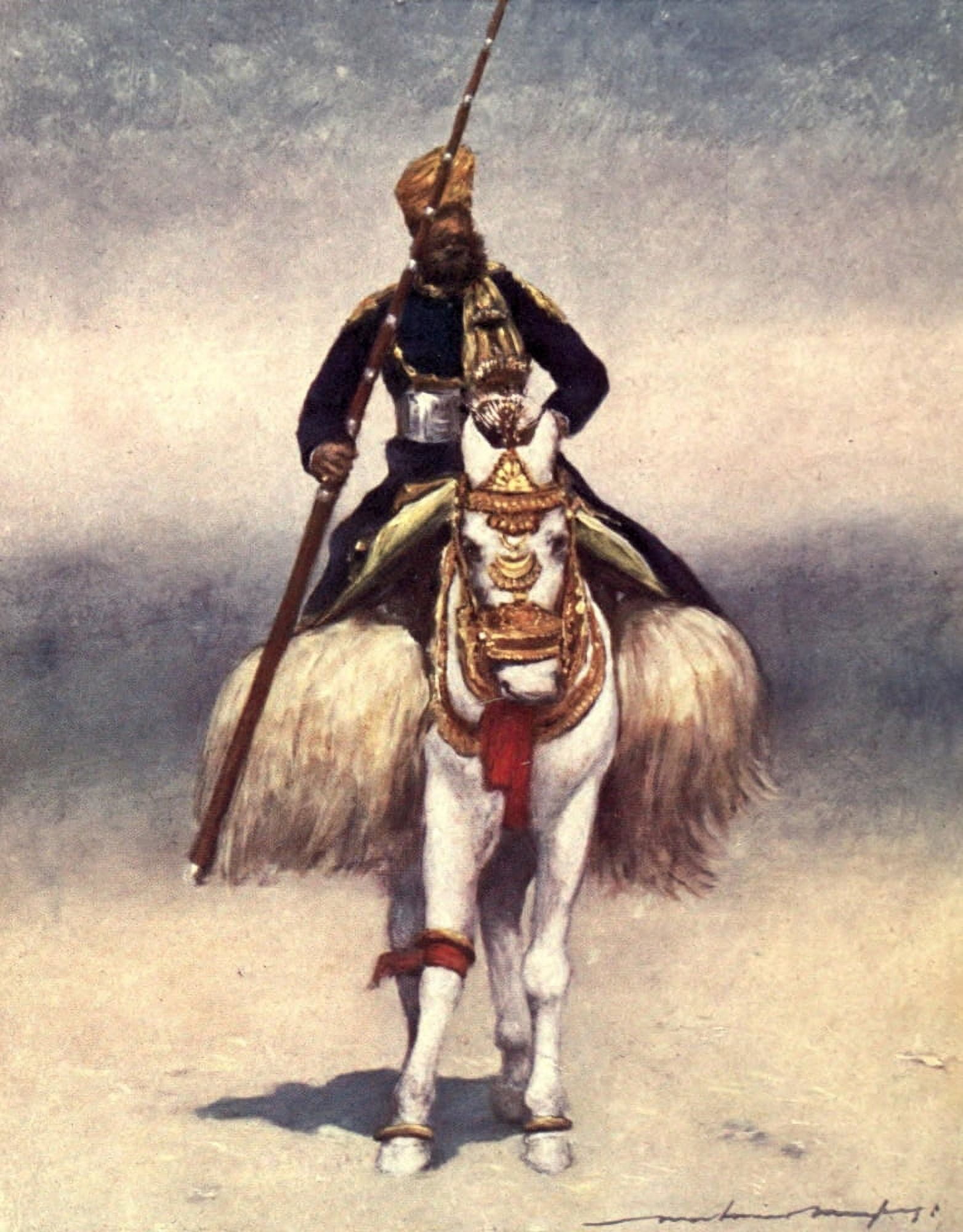 The Durbar 1903 A retainer from Alwar Canvas Art - Mortimer Menpes (18 x 24)