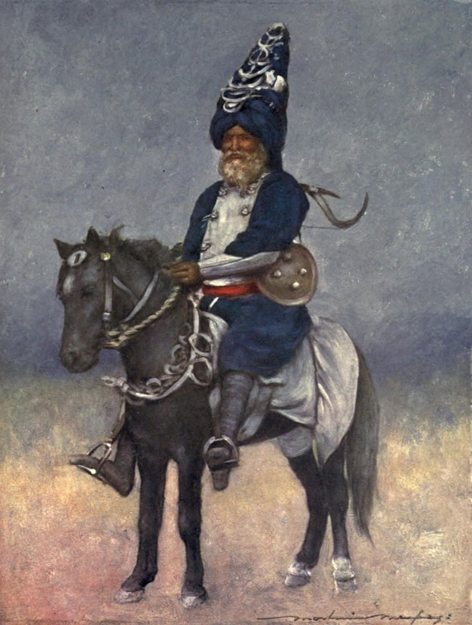 The Durbar 1903 An Akalis fanatical devotee Canvas Art - Mortimer Menpes (18 x 24)