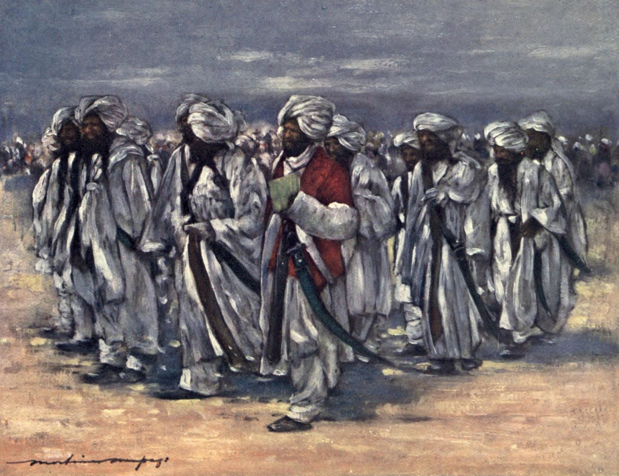 The Durbar 1903 Baluch chiefs on Durbar day Canvas Art - Mortimer Menpes (18 x 24)