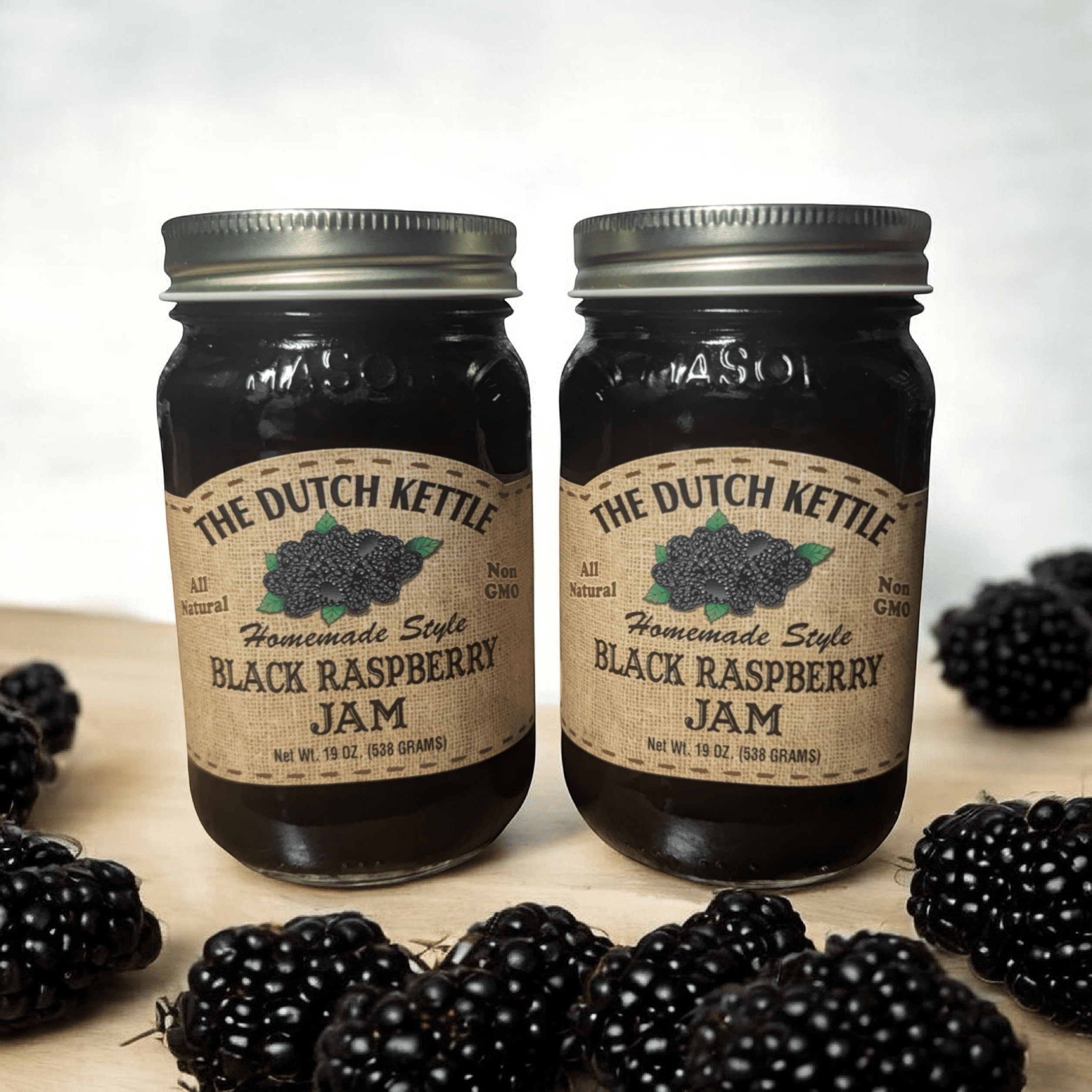 The Dutch Kettle Blackberry Jam — Amish Homestyle Fruit Jam, 2 Jars (19 oz Each)