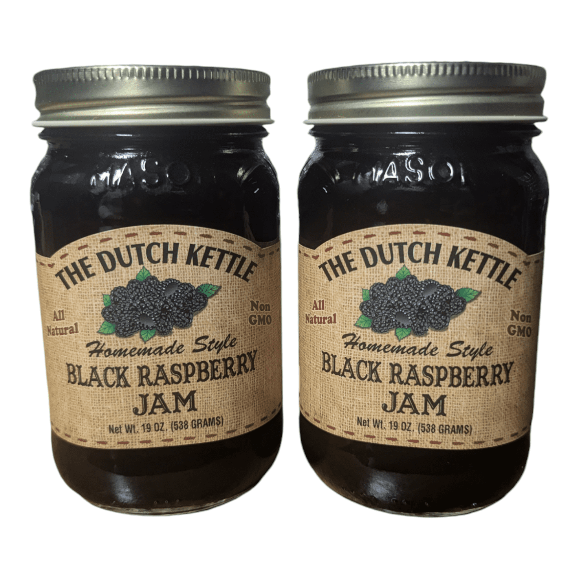The Dutch Kettle Amish Homemade Style Black Raspberry Jam 2-18 Oz. Jars ...